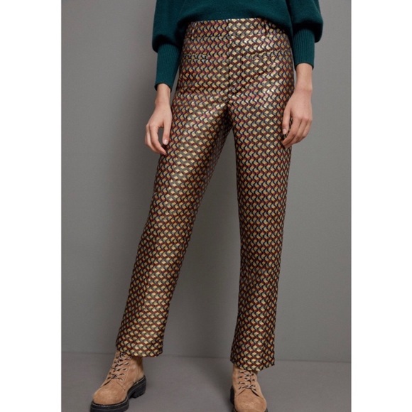 Anthropologie Pants - Anthropologie Metallic Patterned Trousers